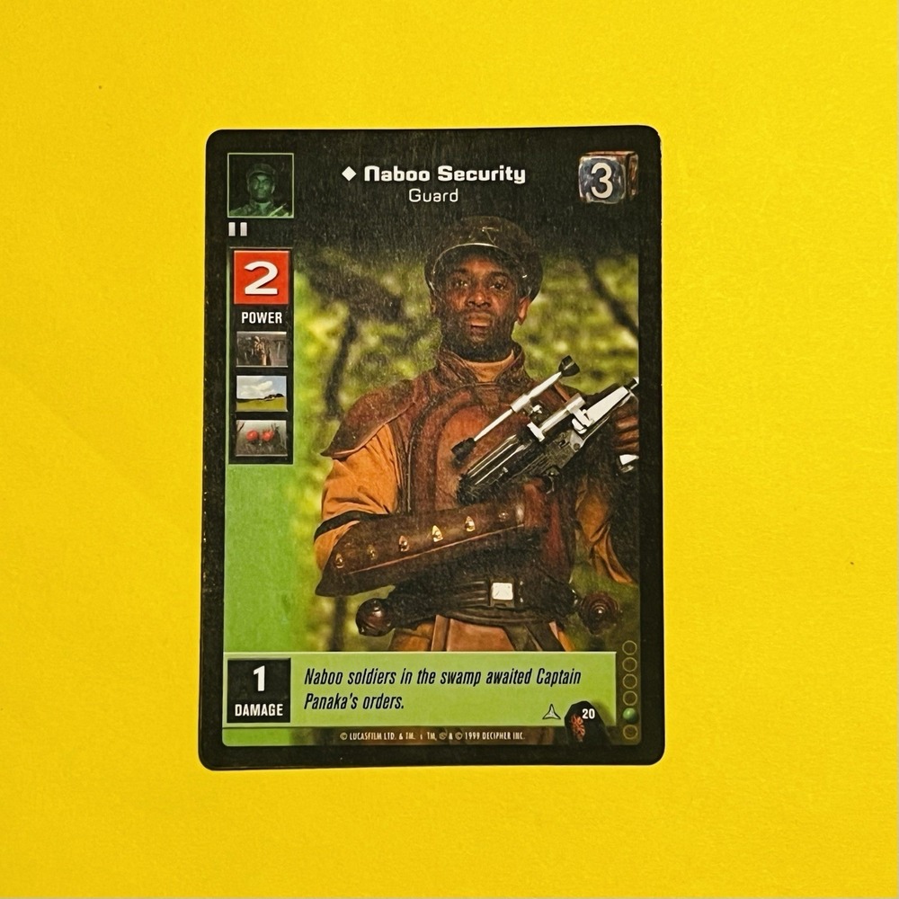 Star Wars Young Jedi CCG Naboo Security Guard‎ #20 Decipher 1999